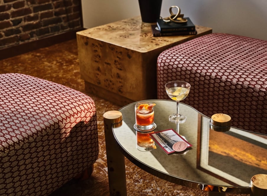 The living room table of LoDo Suite at the Crawford Hotel in Denver, Colorado.