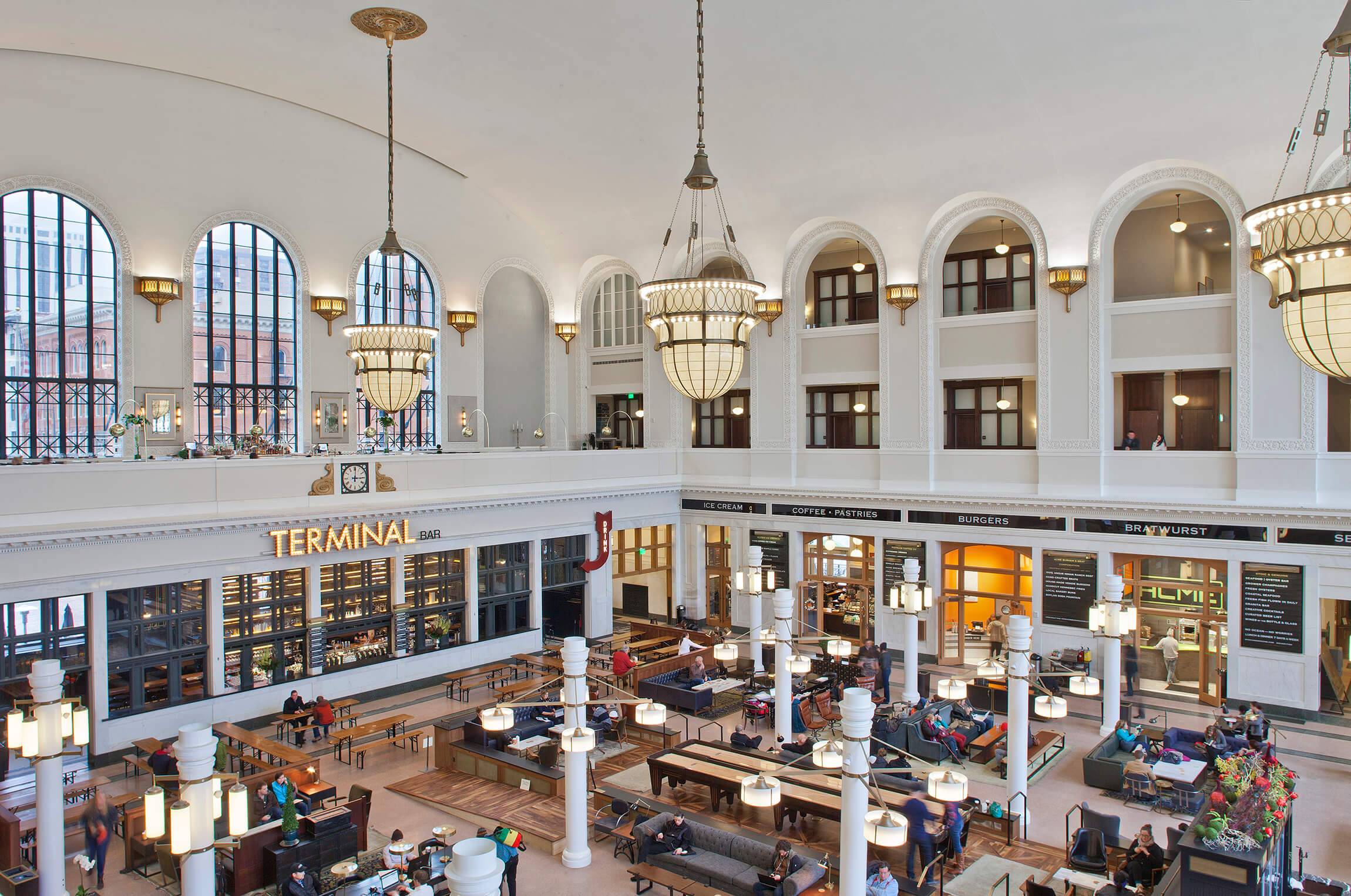 Union Station Great Hall at the Crawford Hotel in Denver, Colorado.