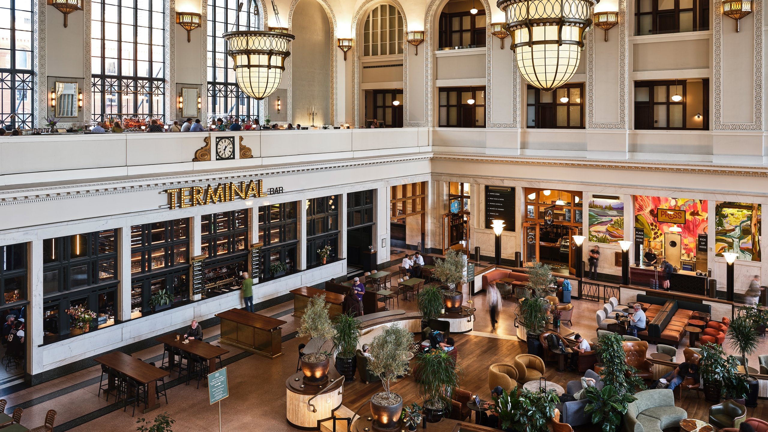 overhead view of the interior of denver union station