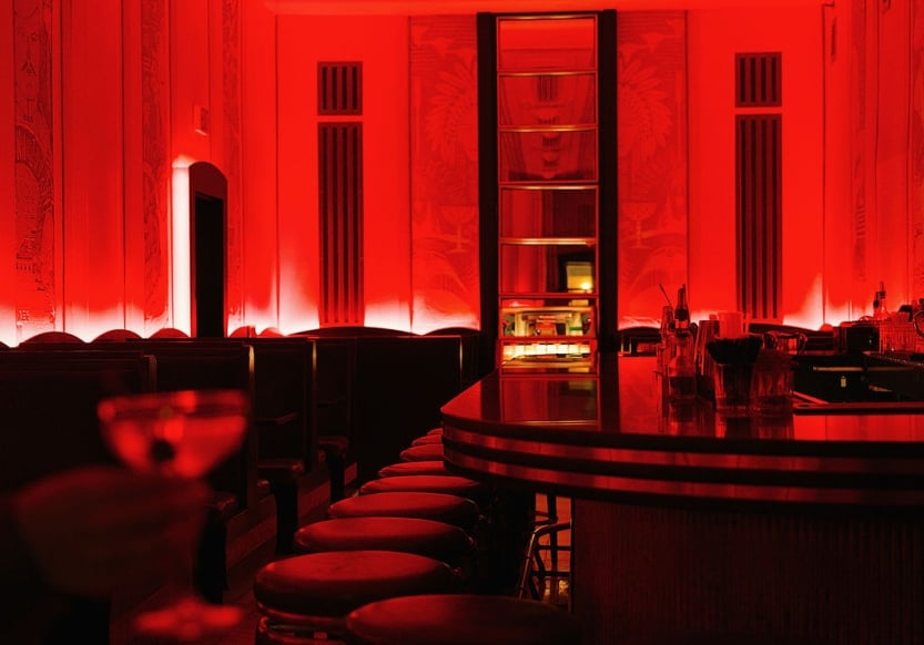 Interior of a Halloween themed Cruise Room Lounge