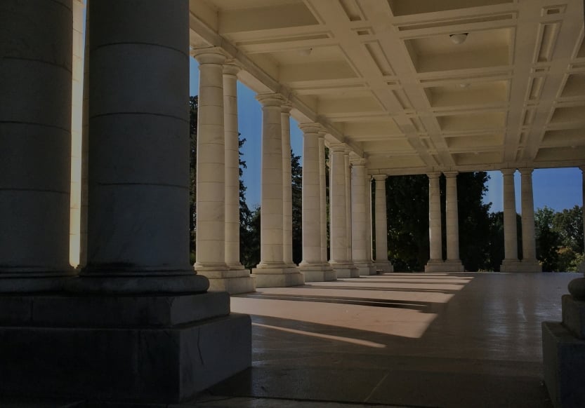 Interior of the Cheesman Park Pavilion located in Denver, CO