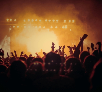 Concert Crowd and Lights