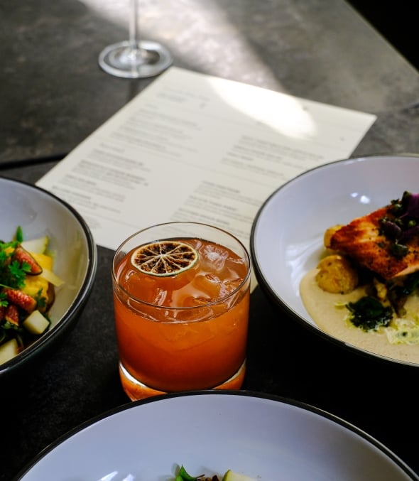 food and drinks on table
